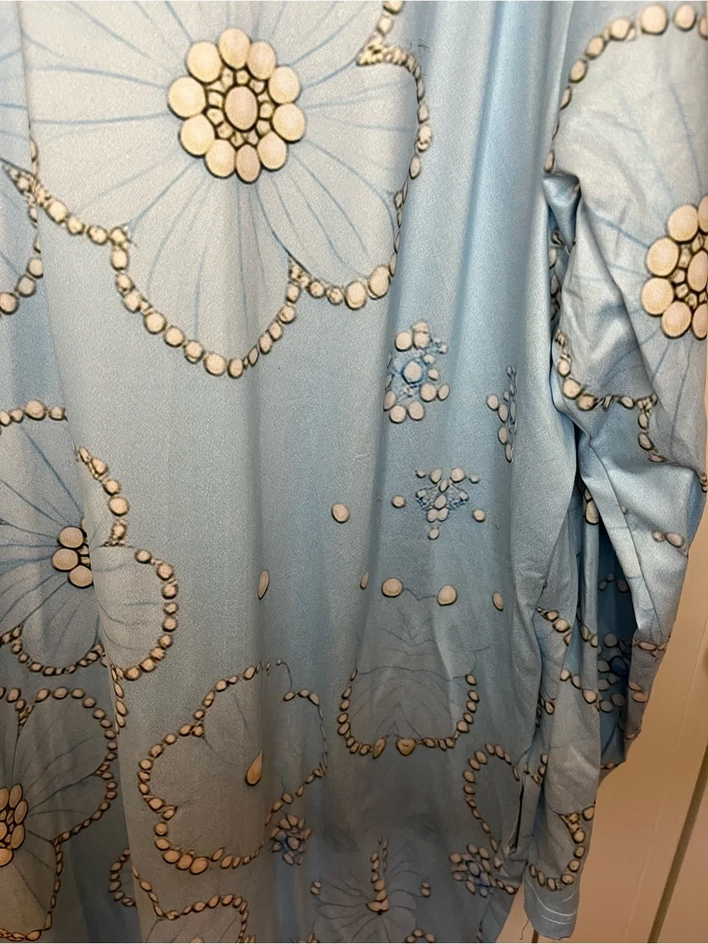 Light Blue Floral Embellished V-Neck Women’s Dress XL - Picture 4 of 8